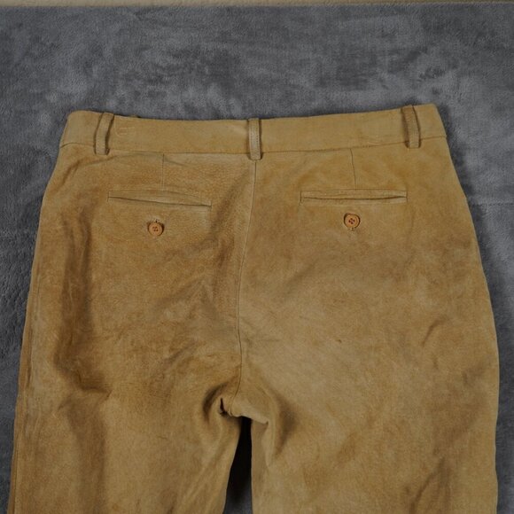 Vintage Y2K Moda International 100% Suede Flare Pants Size 12 short Western - Picture 12 of 12